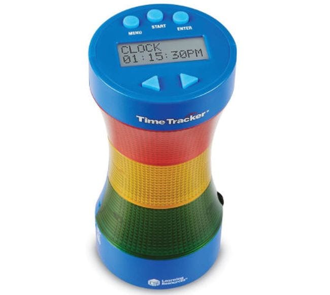 Temporizador digital con luces indicadoras rojas, amarillas y verdes para indicar la cuenta regresiva (temporizador de aula)