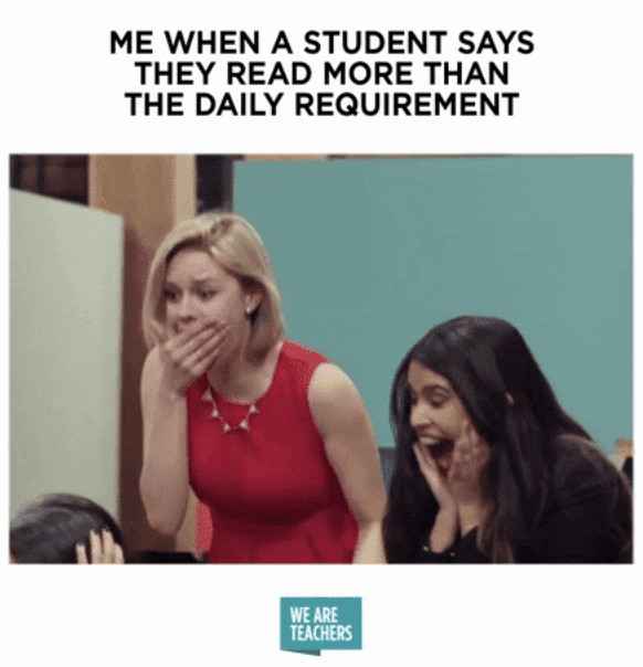 Cuando los estudiantes leen más que el requerimiento diario de memes
