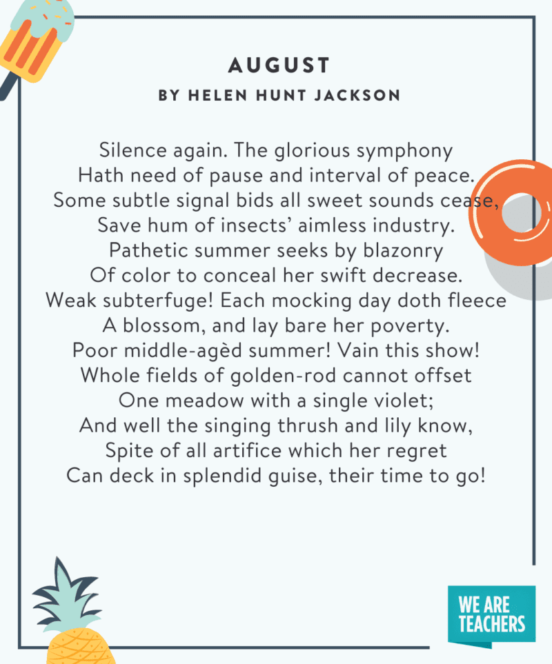 Agosto - Poemas de verano para niños
