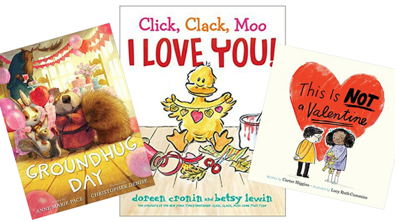 3 collages de libros del día de San Valentín para niños